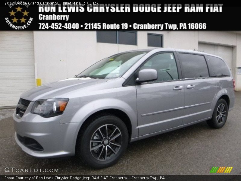 Billet Metallic / Black 2017 Dodge Grand Caravan SE