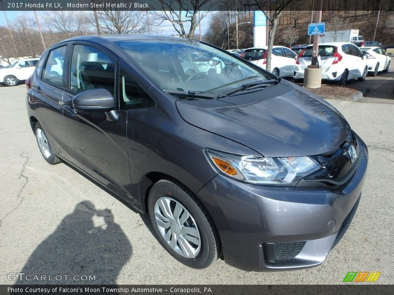 Modern Steel Metallic / Black 2017 Honda Fit LX