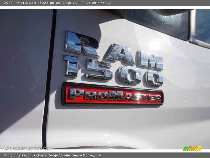 Bright White / Gray 2017 Ram ProMaster 1500 High Roof Cargo Van