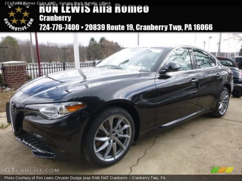Vulcano Black Metallic / Black 2017 Alfa Romeo Giulia AWD