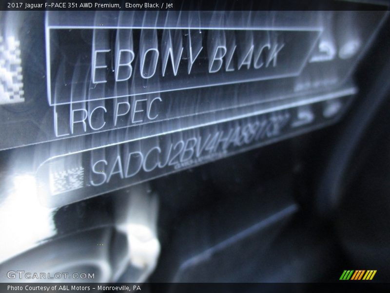 Ebony Black / Jet 2017 Jaguar F-PACE 35t AWD Premium
