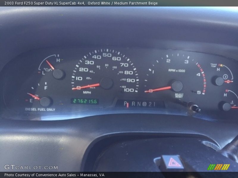 Oxford White / Medium Parchment Beige 2003 Ford F250 Super Duty XL SuperCab 4x4