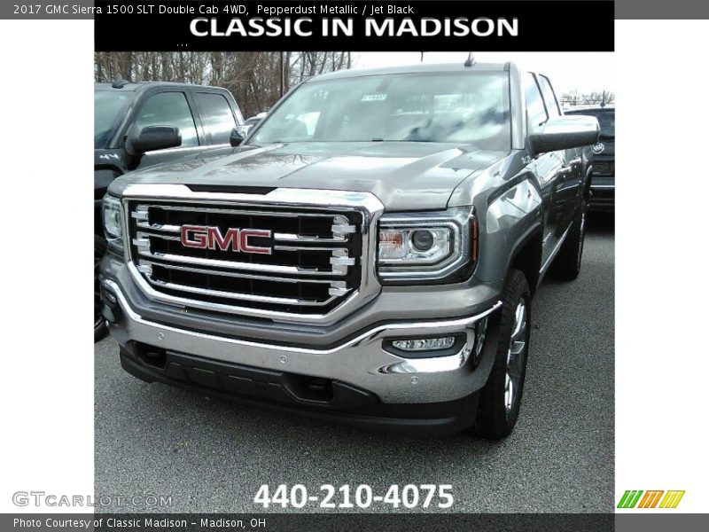 Pepperdust Metallic / Jet Black 2017 GMC Sierra 1500 SLT Double Cab 4WD