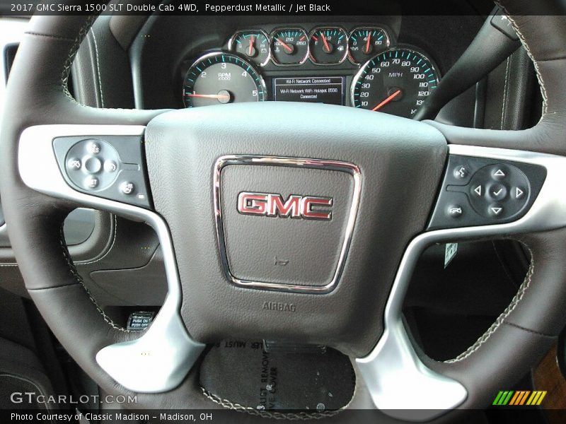 Pepperdust Metallic / Jet Black 2017 GMC Sierra 1500 SLT Double Cab 4WD