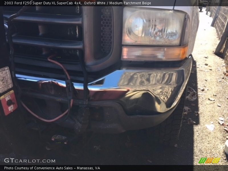 Oxford White / Medium Parchment Beige 2003 Ford F250 Super Duty XL SuperCab 4x4