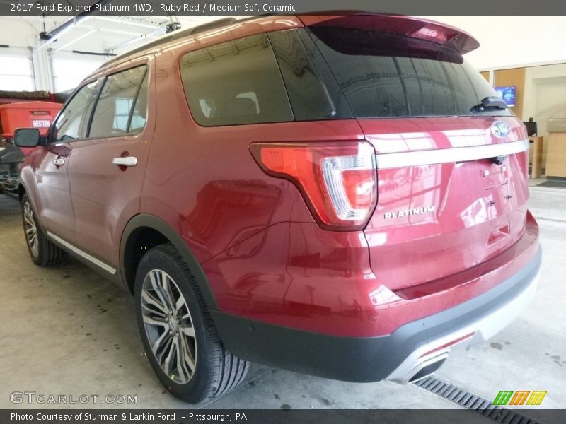 Ruby Red / Medium Soft Ceramic 2017 Ford Explorer Platinum 4WD