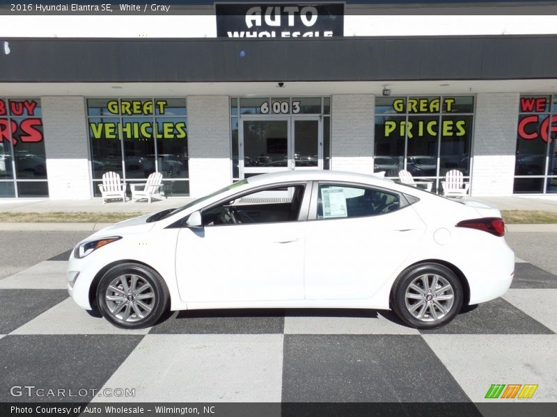 White / Gray 2016 Hyundai Elantra SE