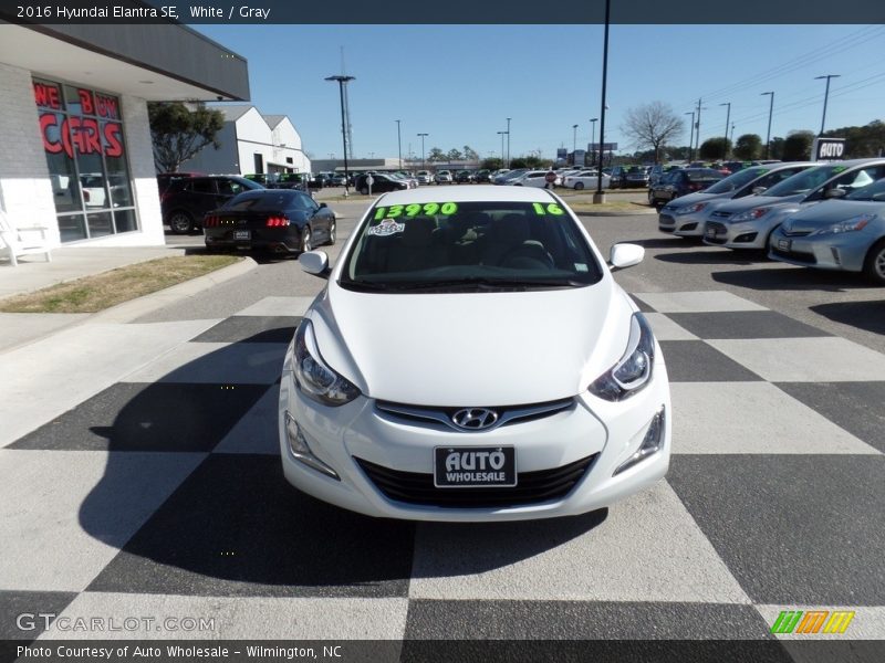 White / Gray 2016 Hyundai Elantra SE
