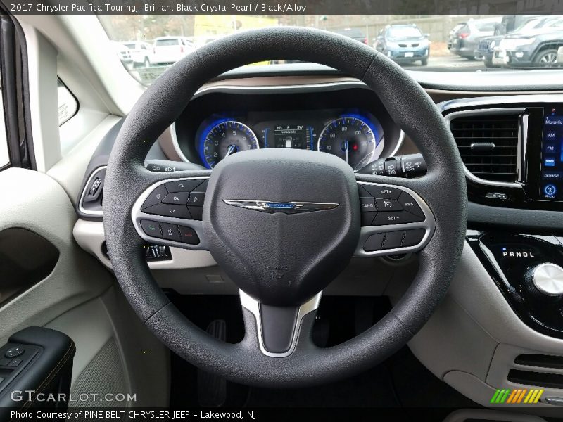 Brilliant Black Crystal Pearl / Black/Alloy 2017 Chrysler Pacifica Touring