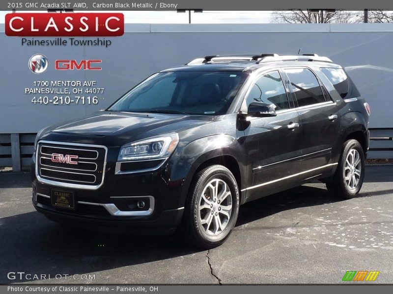 Carbon Black Metallic / Ebony 2015 GMC Acadia SLT AWD