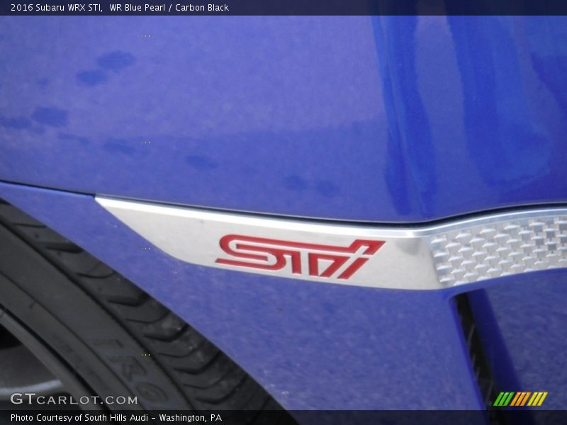 WR Blue Pearl / Carbon Black 2016 Subaru WRX STI