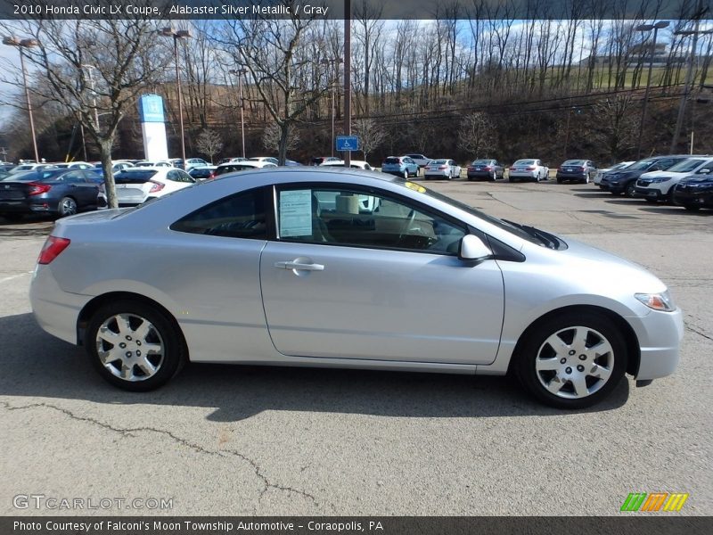 Alabaster Silver Metallic / Gray 2010 Honda Civic LX Coupe