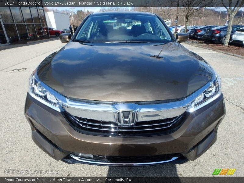 Mandarin Gold Metallic / Black 2017 Honda Accord Hybrid EX-L Sedan