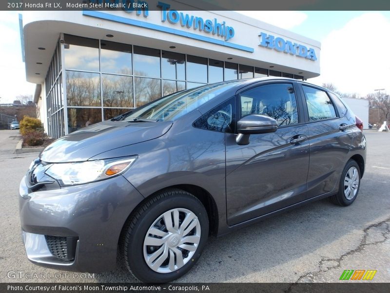 Modern Steel Metallic / Black 2017 Honda Fit LX