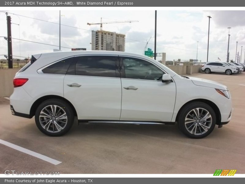 White Diamond Pearl / Espresso 2017 Acura MDX Technology SH-AWD