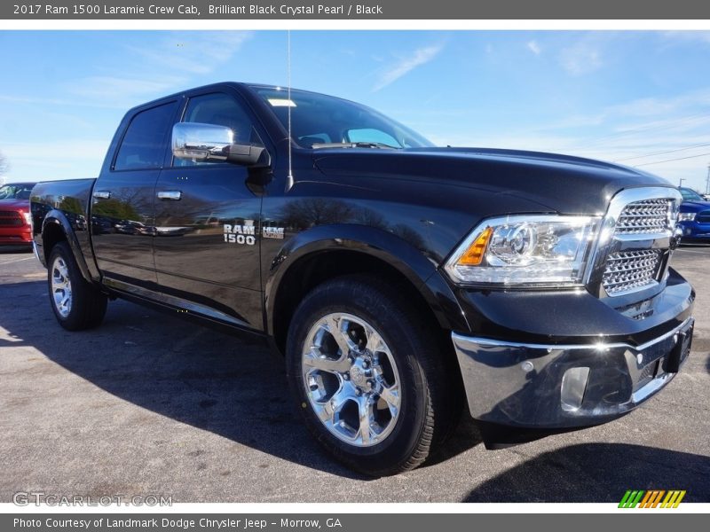 Brilliant Black Crystal Pearl / Black 2017 Ram 1500 Laramie Crew Cab