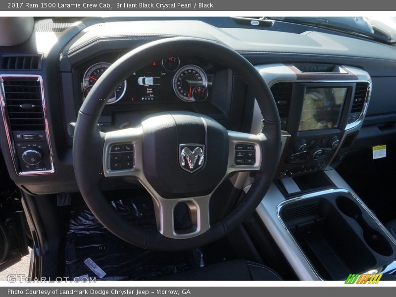 Brilliant Black Crystal Pearl / Black 2017 Ram 1500 Laramie Crew Cab