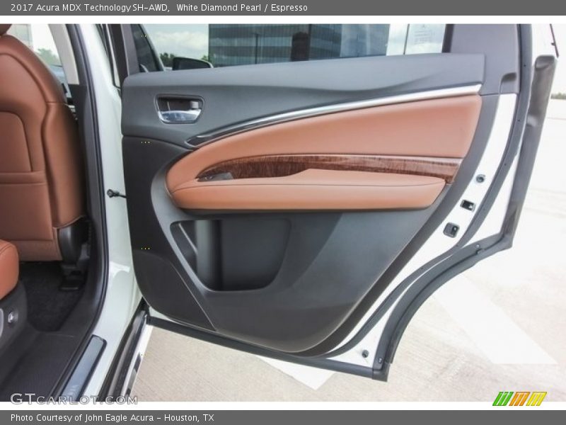 White Diamond Pearl / Espresso 2017 Acura MDX Technology SH-AWD