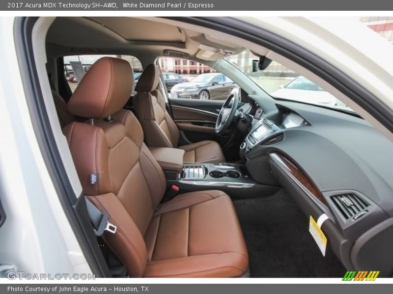 White Diamond Pearl / Espresso 2017 Acura MDX Technology SH-AWD