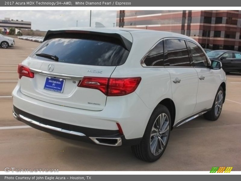 White Diamond Pearl / Espresso 2017 Acura MDX Technology SH-AWD