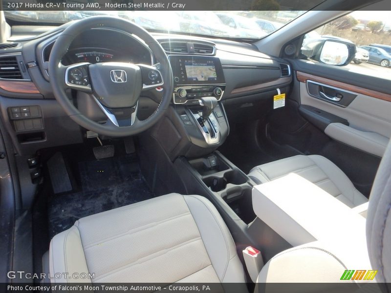 Modern Steel Metallic / Gray 2017 Honda CR-V Touring AWD