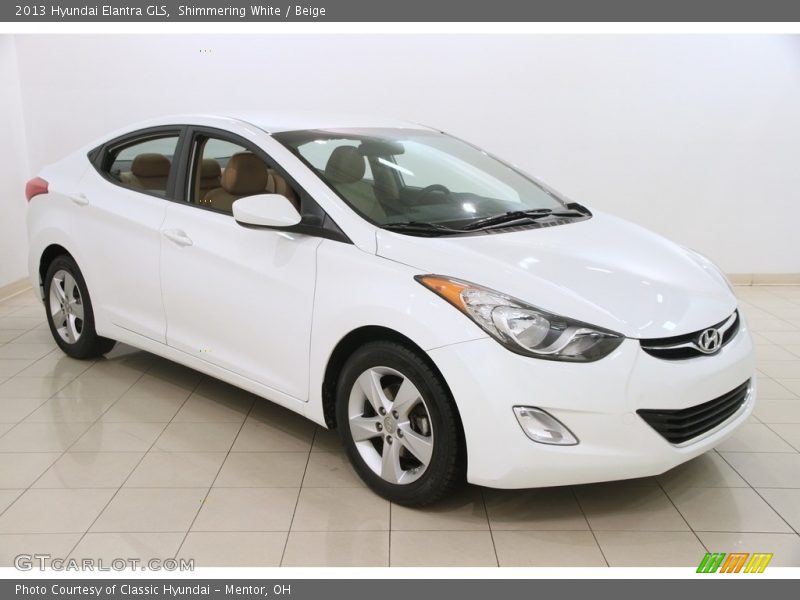 Shimmering White / Beige 2013 Hyundai Elantra GLS