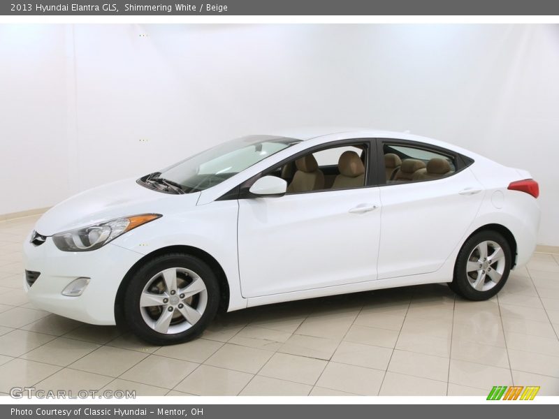 Shimmering White / Beige 2013 Hyundai Elantra GLS
