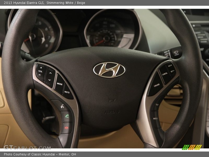 Shimmering White / Beige 2013 Hyundai Elantra GLS