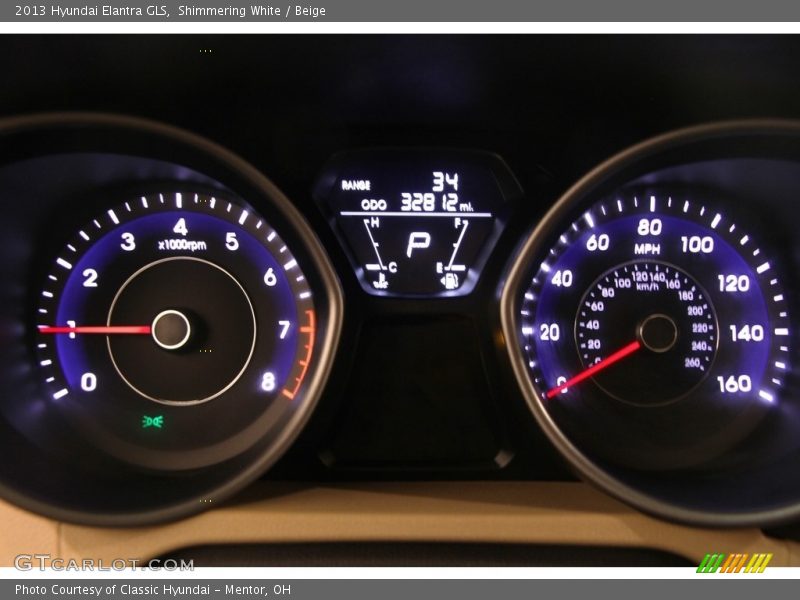 Shimmering White / Beige 2013 Hyundai Elantra GLS