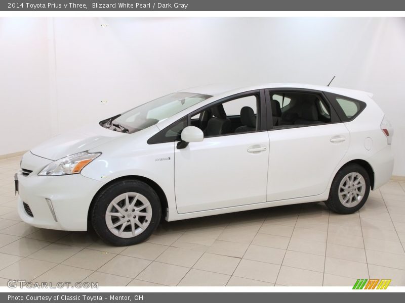 Blizzard White Pearl / Dark Gray 2014 Toyota Prius v Three