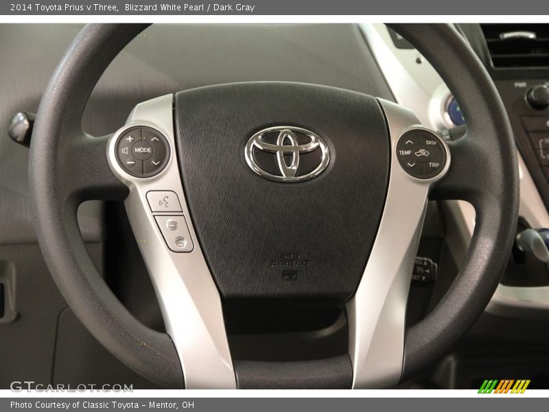 Blizzard White Pearl / Dark Gray 2014 Toyota Prius v Three