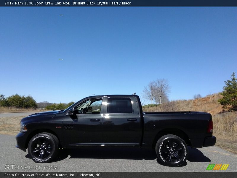 Brilliant Black Crystal Pearl / Black 2017 Ram 1500 Sport Crew Cab 4x4