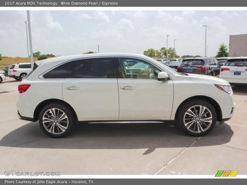 White Diamond Pearl / Espresso 2017 Acura MDX Technology