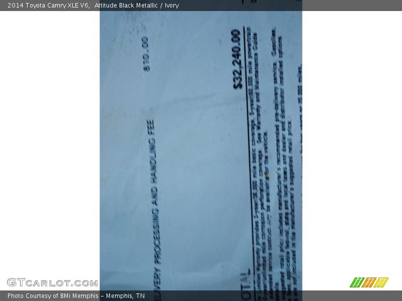 Attitude Black Metallic / Ivory 2014 Toyota Camry XLE V6