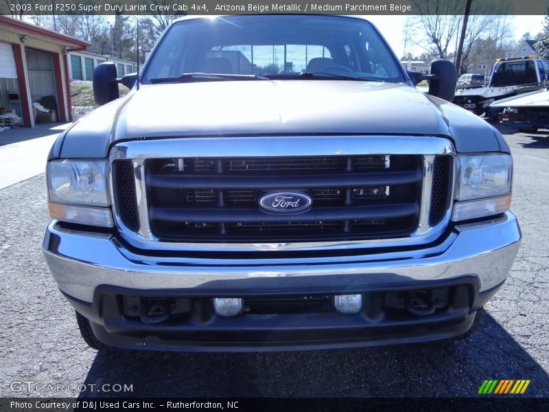Arizona Beige Metallic / Medium Parchment Beige 2003 Ford F250 Super Duty Lariat Crew Cab 4x4