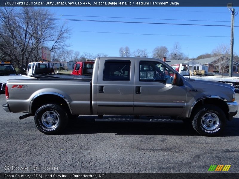 Arizona Beige Metallic / Medium Parchment Beige 2003 Ford F250 Super Duty Lariat Crew Cab 4x4