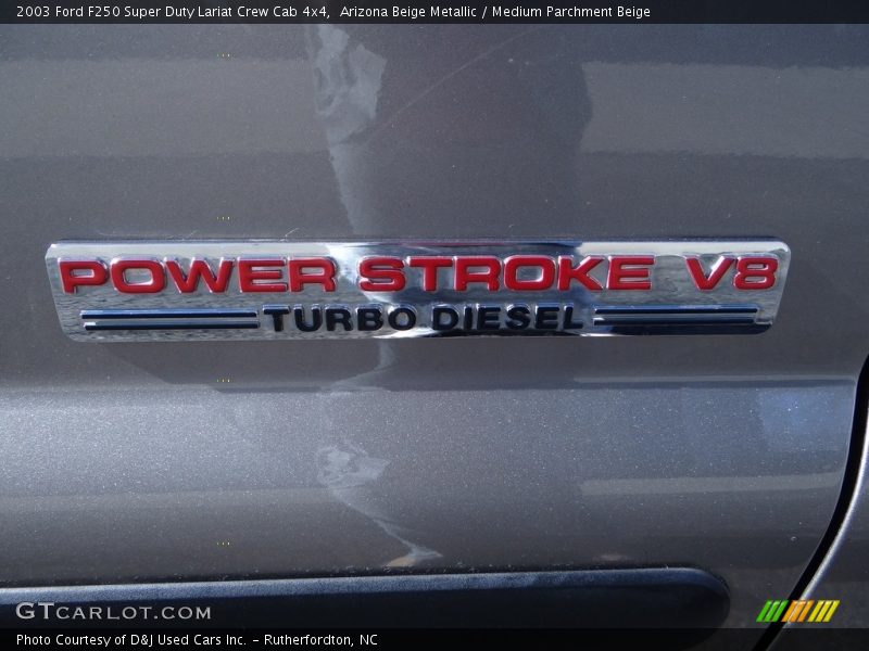 Arizona Beige Metallic / Medium Parchment Beige 2003 Ford F250 Super Duty Lariat Crew Cab 4x4