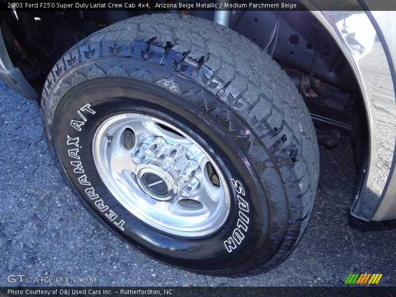 Arizona Beige Metallic / Medium Parchment Beige 2003 Ford F250 Super Duty Lariat Crew Cab 4x4