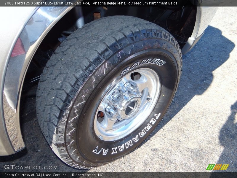 Arizona Beige Metallic / Medium Parchment Beige 2003 Ford F250 Super Duty Lariat Crew Cab 4x4