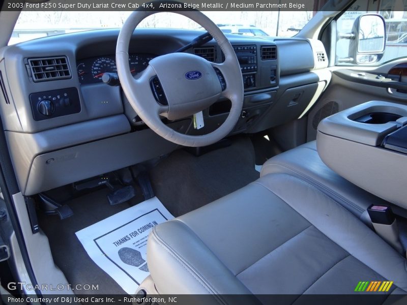 Arizona Beige Metallic / Medium Parchment Beige 2003 Ford F250 Super Duty Lariat Crew Cab 4x4