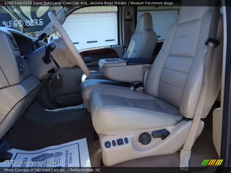 Arizona Beige Metallic / Medium Parchment Beige 2003 Ford F250 Super Duty Lariat Crew Cab 4x4
