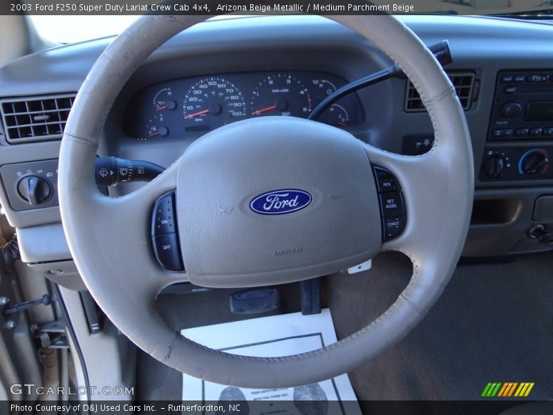 Arizona Beige Metallic / Medium Parchment Beige 2003 Ford F250 Super Duty Lariat Crew Cab 4x4
