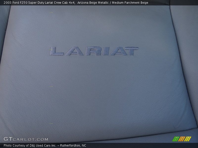 Arizona Beige Metallic / Medium Parchment Beige 2003 Ford F250 Super Duty Lariat Crew Cab 4x4