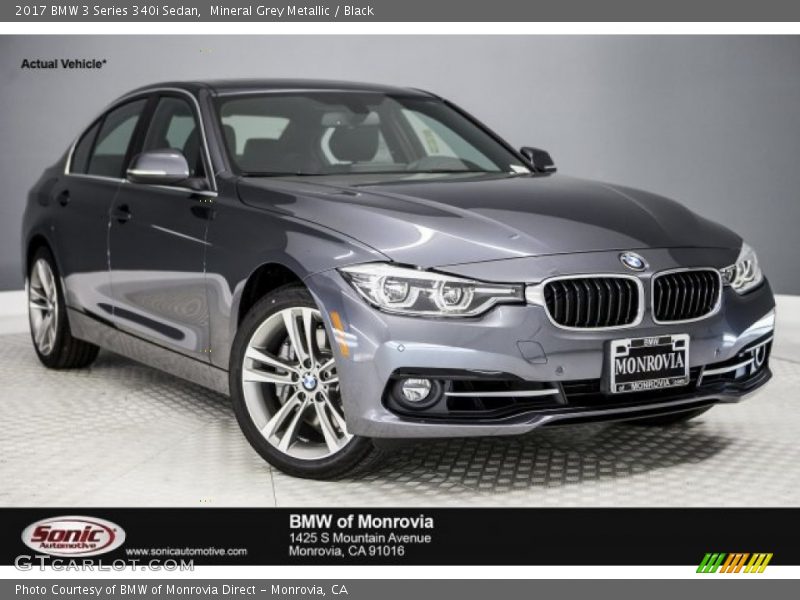 Mineral Grey Metallic / Black 2017 BMW 3 Series 340i Sedan