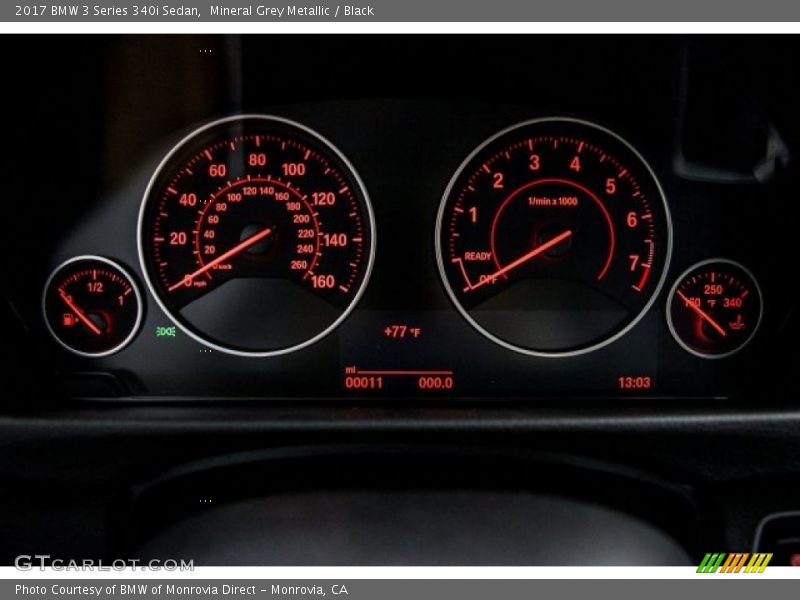 Mineral Grey Metallic / Black 2017 BMW 3 Series 340i Sedan