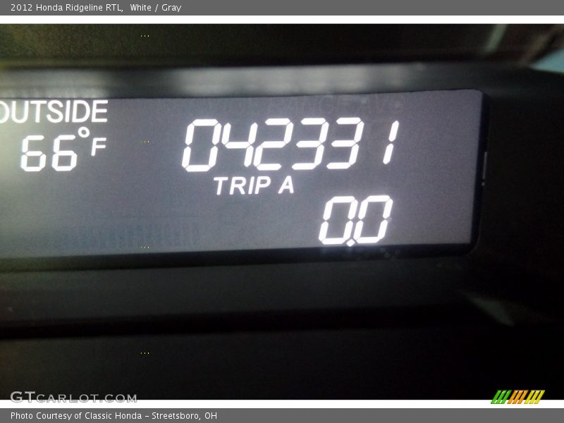 White / Gray 2012 Honda Ridgeline RTL