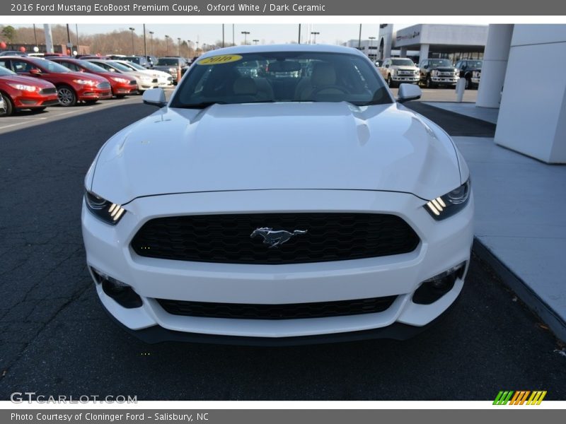 Oxford White / Dark Ceramic 2016 Ford Mustang EcoBoost Premium Coupe