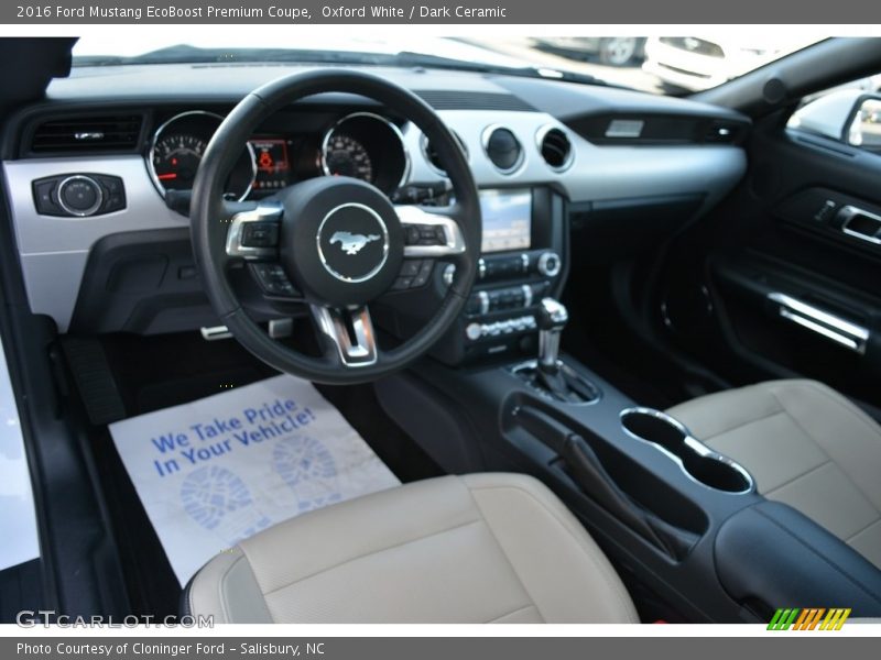 Oxford White / Dark Ceramic 2016 Ford Mustang EcoBoost Premium Coupe