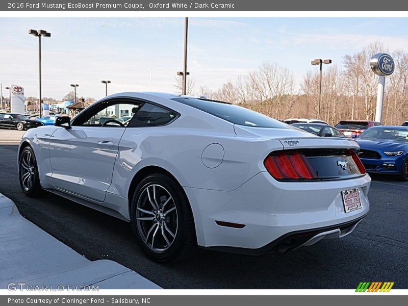 Oxford White / Dark Ceramic 2016 Ford Mustang EcoBoost Premium Coupe