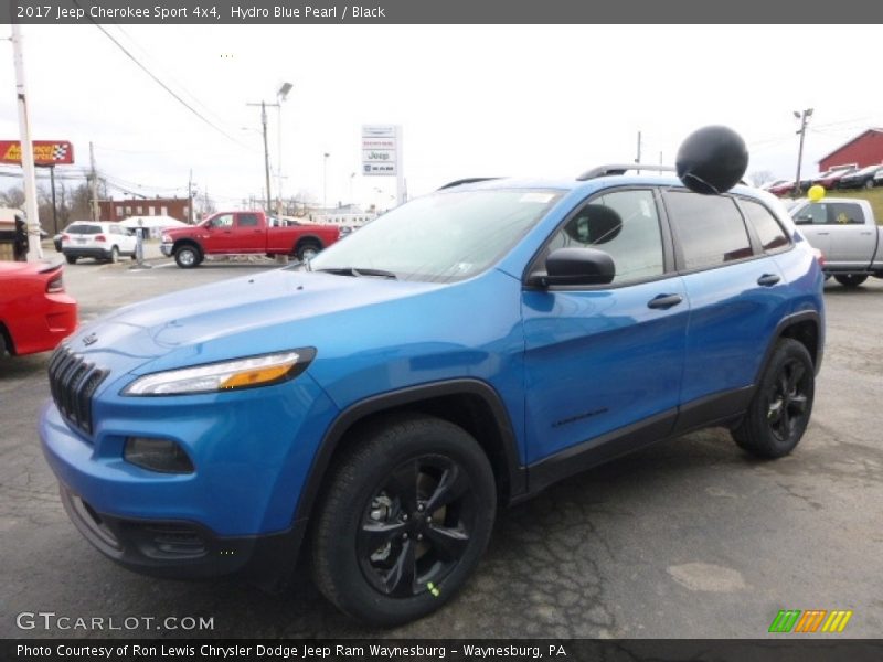 Hydro Blue Pearl / Black 2017 Jeep Cherokee Sport 4x4